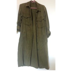 Olive Green Shirt Dress.